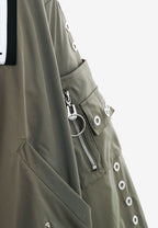Chaqueta bomber Vanguard Dogs de doble capa con capucha y tachuelas | MWM [PS_COLORS:GREEN]
