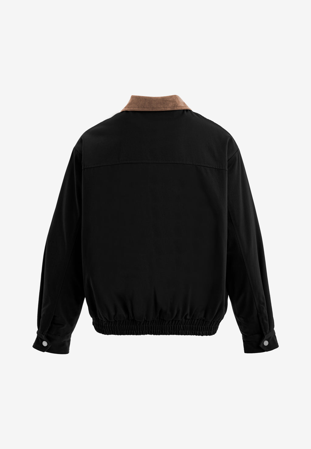 Chaqueta Harrington de canvas con cuello efecto piel y logo bordado | MWM [PS_COLORS:BLACK]