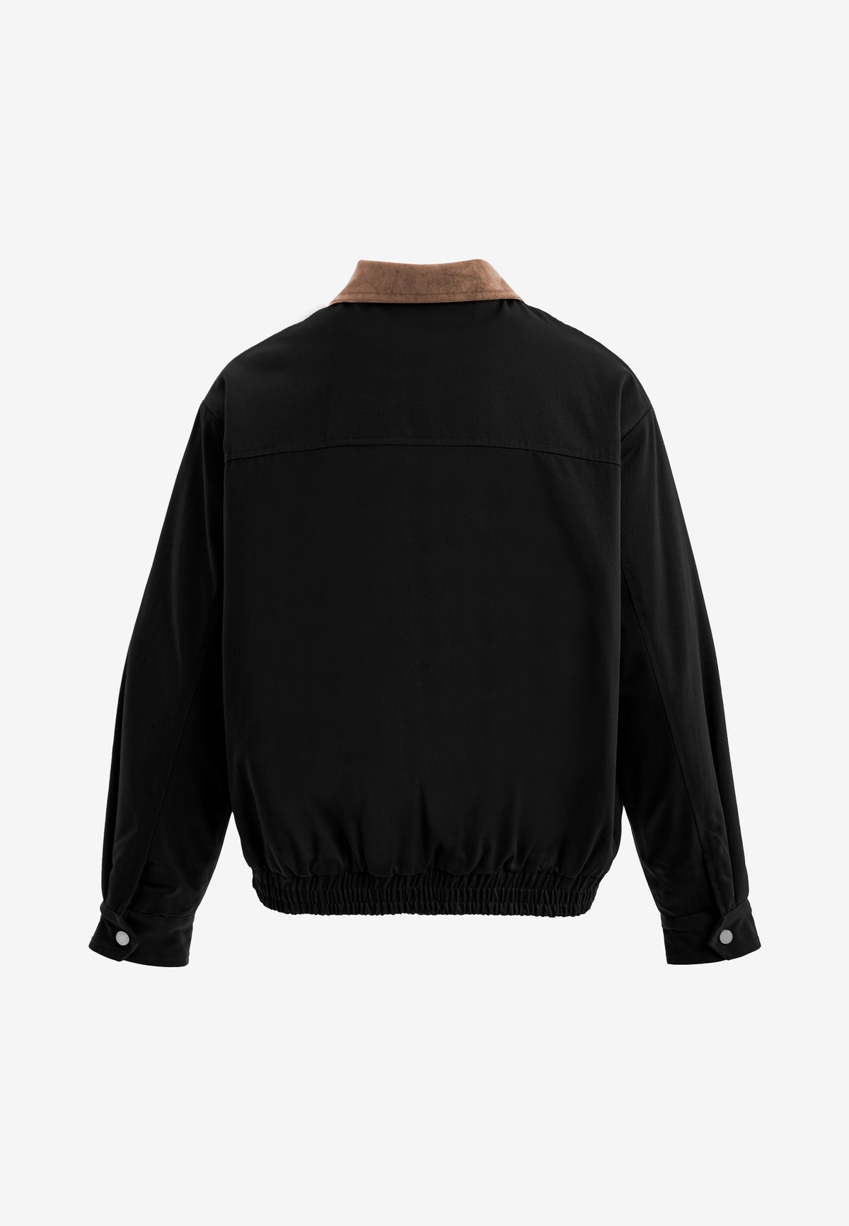 Chaqueta Harrington de canvas con cuello efecto piel y logo bordado | MWM [PS_COLORS:BLACK]