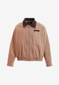 Chaqueta Harrington de canvas con cuello efecto piel y logo bordado | MWM [PS_COLORS:CAMEL]