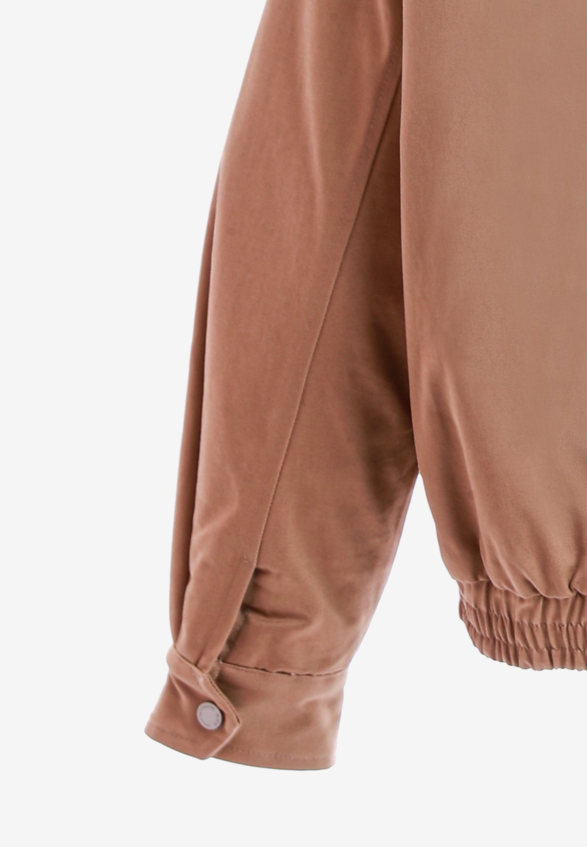 Chaqueta Harrington de canvas con cuello efecto piel y logo bordado | MWM [PS_COLORS:CAMEL]
