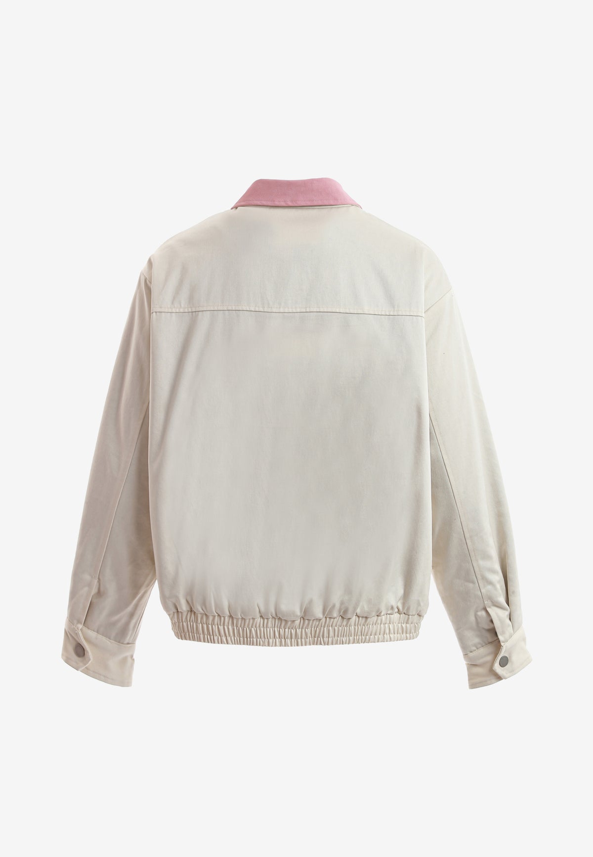 Chaqueta Harrington de canvas con cuello efecto piel y logo bordado | MWM [PS_COLORS:ECRU]
