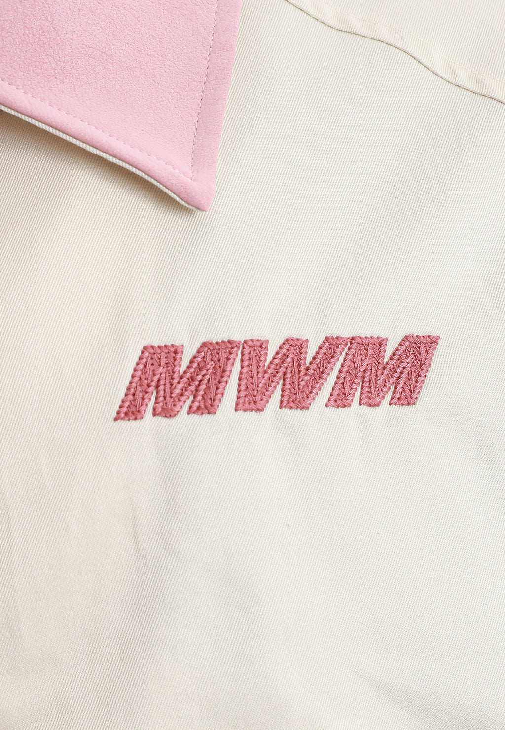 Chaqueta Harrington de canvas con cuello efecto piel y logo bordado | MWM [PS_COLORS:ECRU]
