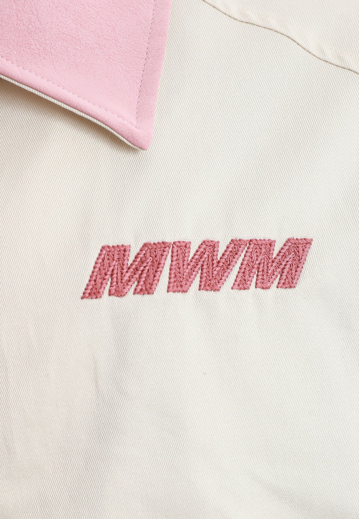 Chaqueta Harrington de canvas con cuello efecto piel y logo bordado | MWM [PS_COLORS:ECRU]