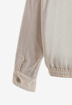 Chaqueta Harrington de canvas con cuello efecto piel y logo bordado | MWM [PS_COLORS:ECRU]