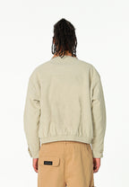 Chaqueta Harrington efecto piel y forro animal print | MWM [PS_COLORS:ECRU]