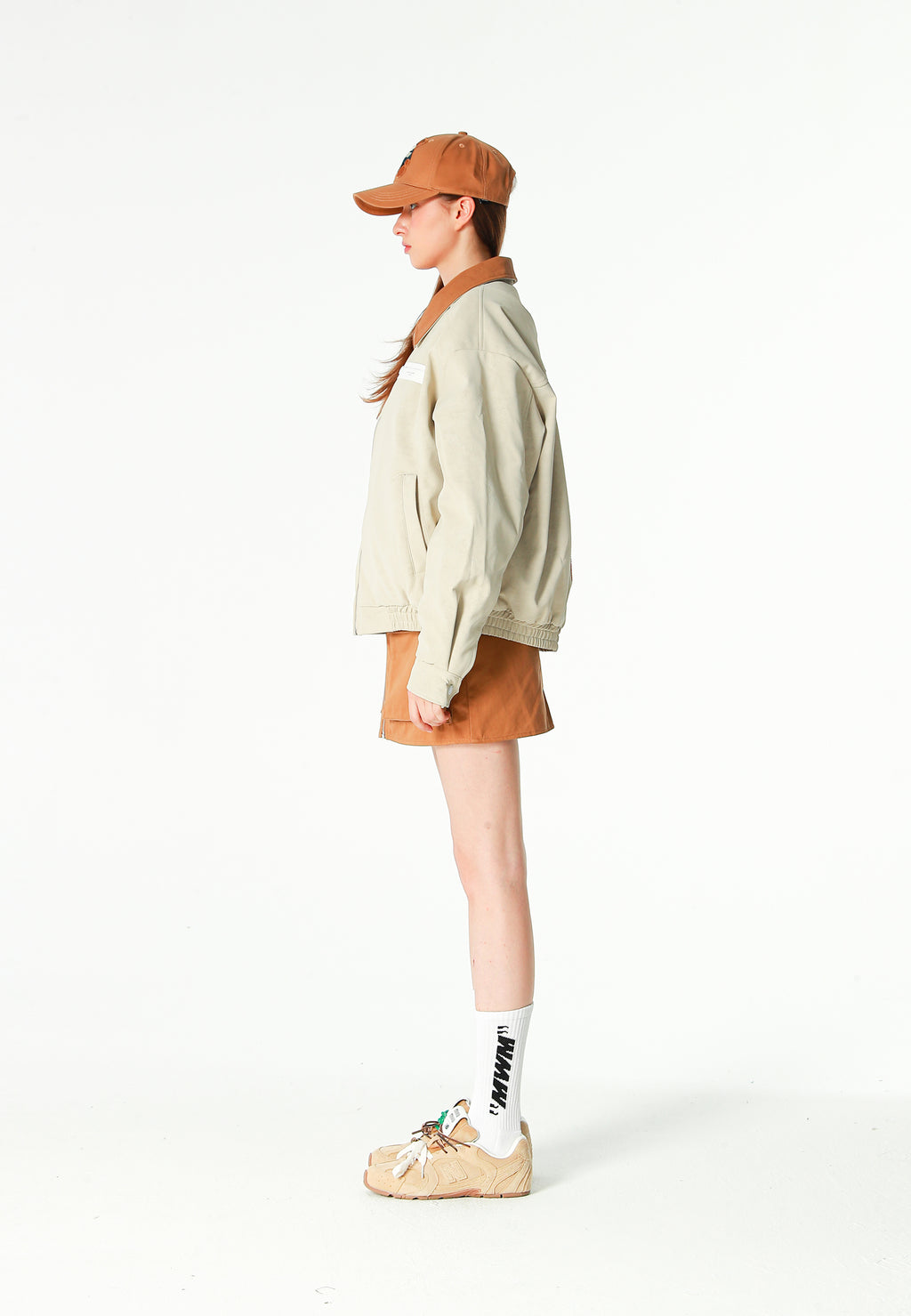 Chaqueta Harrington efecto piel y forro animal print | MWM [PS_COLORS:ECRU]