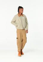Chaqueta Harrington efecto piel y forro animal print | MWM [PS_COLORS:ECRU]