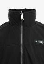 Chaqueta reversible TEDDY de corte relajado con pelo texturizado y parche Mike Bag | MWM [PS_COLORS:BLACK]
