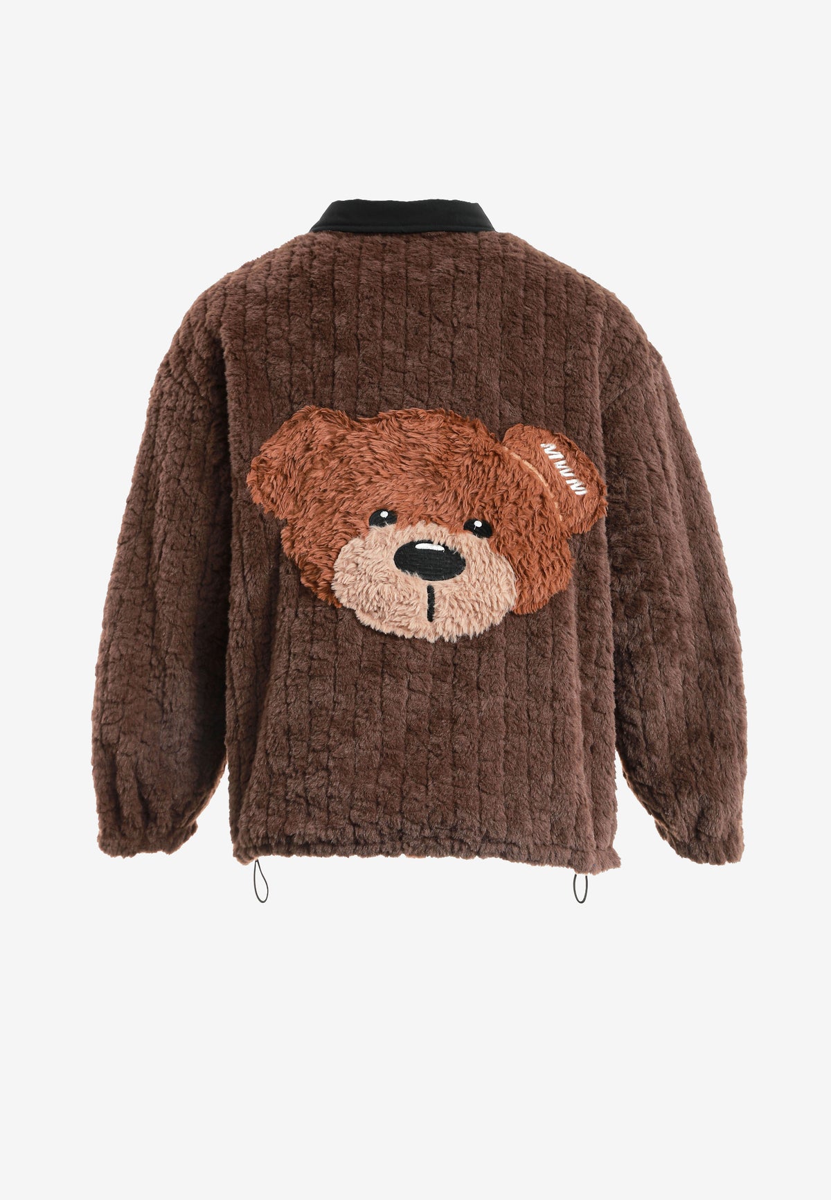 Chaqueta reversible TEDDY de corte relajado con pelo texturizado y parche Mike Bag | MWM [PS_COLORS:BROWN]