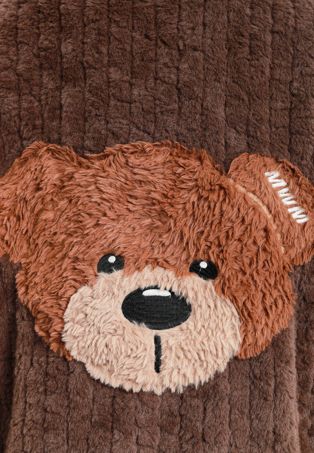 Chaqueta reversible TEDDY de corte relajado con pelo texturizado y parche Mike Bag | MWM [PS_COLORS:BROWN]