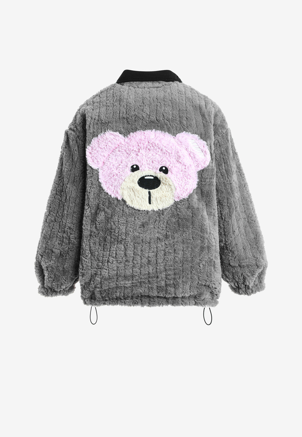 Chaqueta reversible TEDDY de corte relajado con pelo texturizado y parche Mike Bag | MWM [PS_COLORS:GREY]