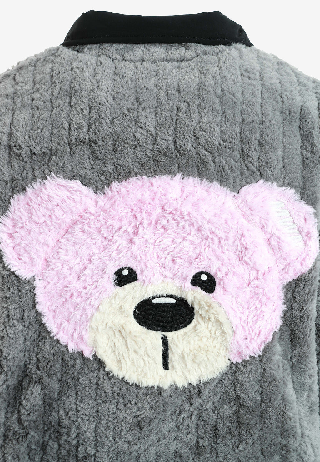 Chaqueta reversible TEDDY de corte relajado con pelo texturizado y parche Mike Bag | MWM [PS_COLORS:GREY]