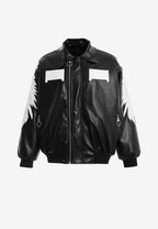 Chaqueta bomber Wings efecto piel con alas en mangas y espalda y forro de pelo extraíble | MWM [PS_COLORS:BLACK]