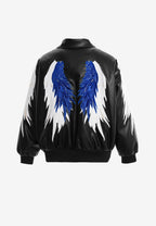 Chaqueta bomber Wings efecto piel con alas en mangas y espalda y forro de pelo extraíble | MWM [PS_COLORS:BLACK]