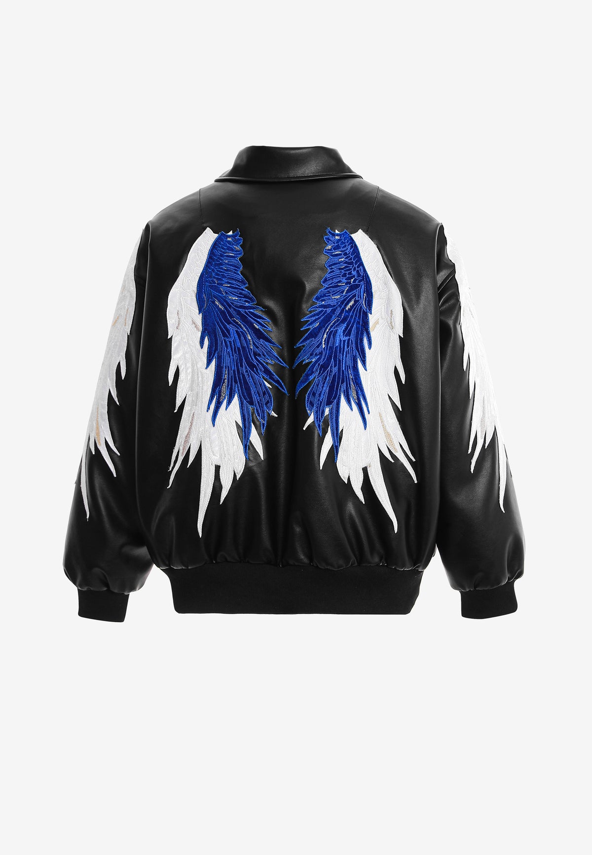 Chaqueta bomber Wings efecto piel con alas en mangas y espalda y forro de pelo extraíble | MWM [PS_COLORS:BLACK]