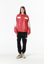 Chaqueta bomber Wings efecto piel con alas en mangas y espalda y forro de pelo extraíble | MWM [PS_COLORS:FUCHSIA]