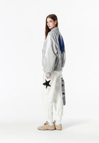 Chaqueta bomber Wings efecto piel con alas en mangas y espalda y forro de pelo extraíble | MWM [PS_COLORS:GREY]