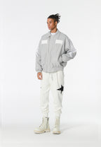 Chaqueta bomber Wings efecto piel con alas en mangas y espalda y forro de pelo extraíble | MWM [PS_COLORS:GREY]