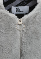 Chaqueta bomber Wings efecto piel con alas en mangas y espalda y forro de pelo extraíble | MWM [PS_COLORS:GREY]