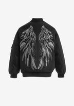 Chaqueta bomber Wings oversize con alas de strass en la espalda | MWM [PS_COLORS:UNASSIGNED]