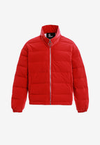 Chaqueta Iconic Logos efecto piel colorblock con cuello alto y cuatro bolsillos | MWM [PS_COLORS:RED]