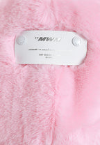 Abrigo TEDDY de pelo con capucha y parches Teddy en pecho y espalda | MWM [PS_COLORS:PINK]