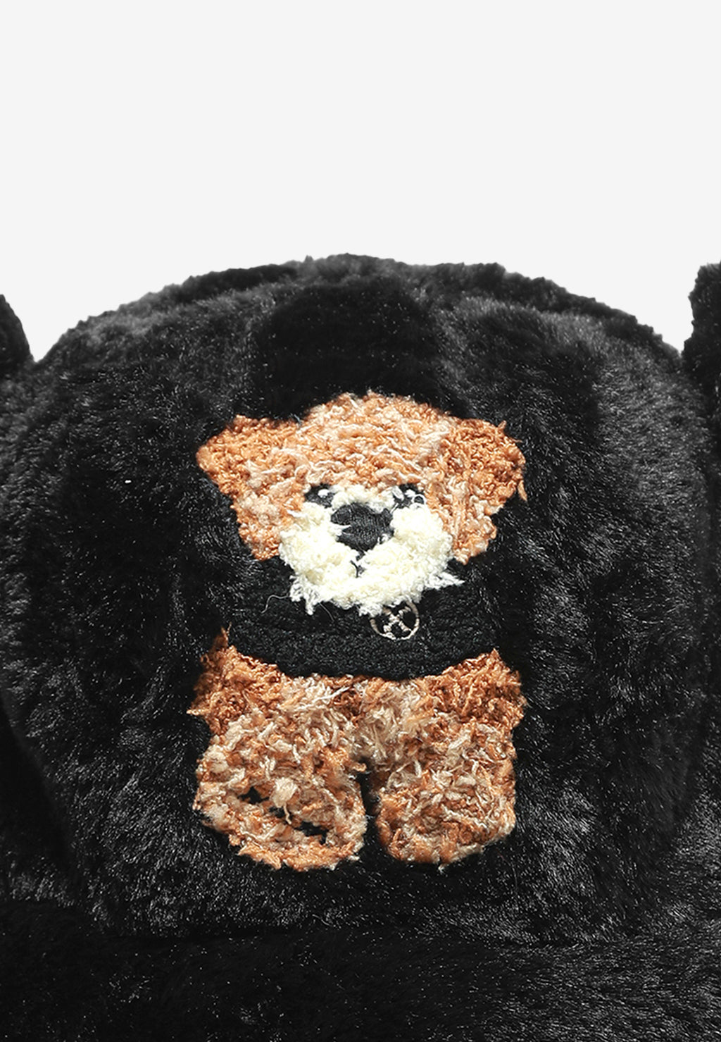 Gorro bucket de pelo con oso Teddy y orejas | MWM [PS_COLORS:BLACK]