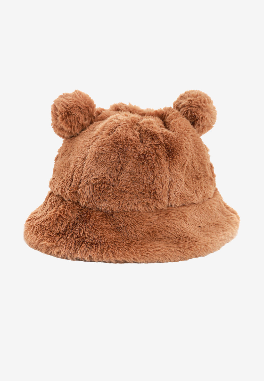 Gorro bucket de pelo con oso Teddy y orejas | MWM [PS_COLORS:BROWN]