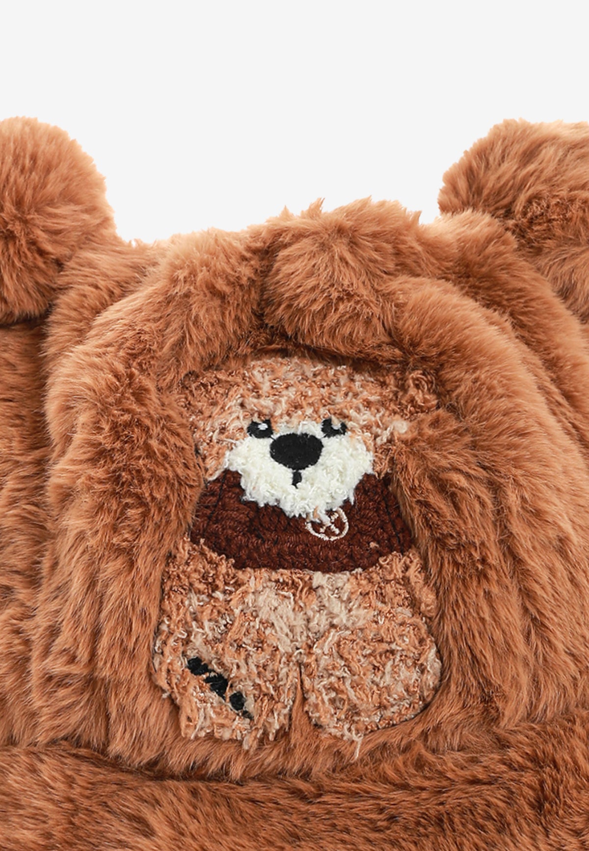 Gorro bucket de pelo con oso Teddy y orejas | MWM [PS_COLORS:BROWN]