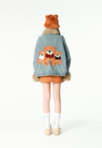 Gorro bucket de pelo con oso Teddy y orejas | MWM [PS_COLORS:BROWN]