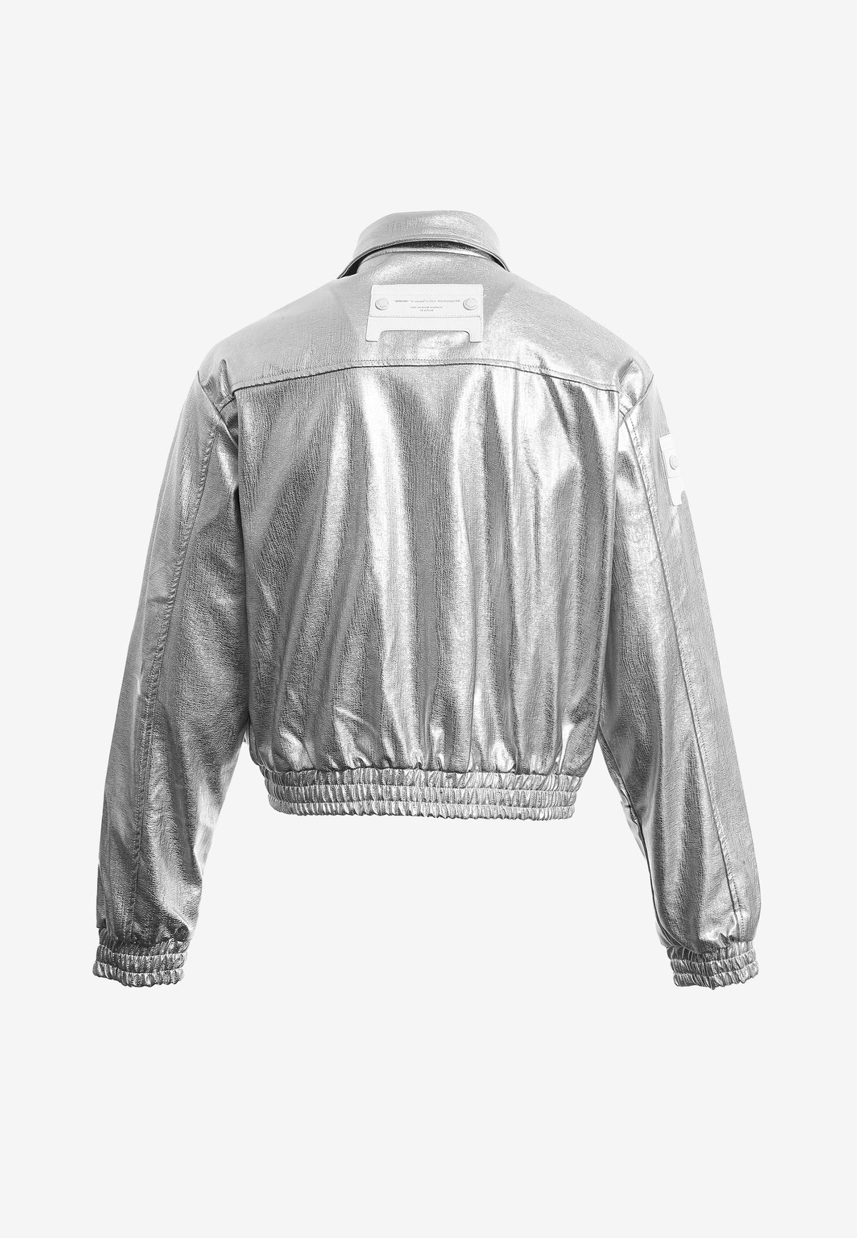 Chaqueta corta efecto piel con bolsillos en relieve | MWM [PS_COLORS:SILVER]