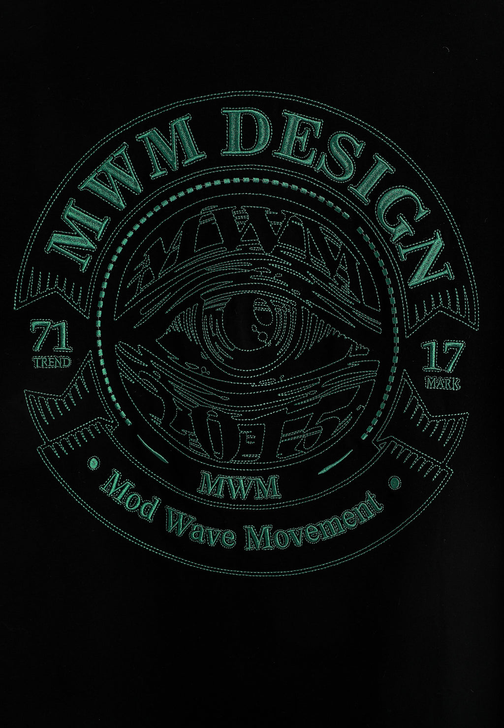 Camiseta de corte regular con motivo Eye MWM bordado en pecho y espalda | MWM [PS_COLORS:BLACK]