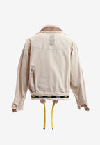 Chaqueta vaquera distressed con cintas MWM y chaleco térmico extraíble | MWM [PS_COLORS:BEIGE]