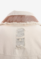 Chaqueta vaquera distressed con cintas MWM y chaleco térmico extraíble | MWM [PS_COLORS:BEIGE]