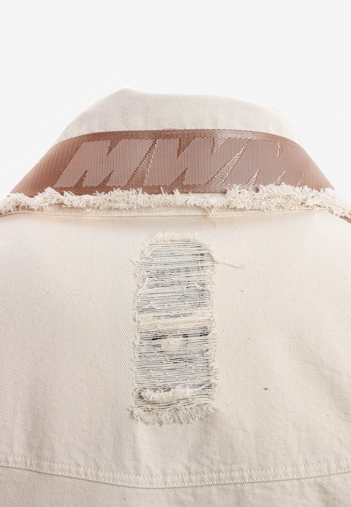 Chaqueta vaquera distressed con cintas MWM y chaleco térmico extraíble | MWM [PS_COLORS:BEIGE]
