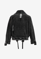 Chaqueta vaquera distressed con cintas MWM y chaleco térmico extraíble | MWM [PS_COLORS:BLACK]