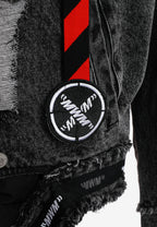 Chaqueta vaquera distressed con cintas MWM y chaleco térmico extraíble | MWM [PS_COLORS:BLACK]