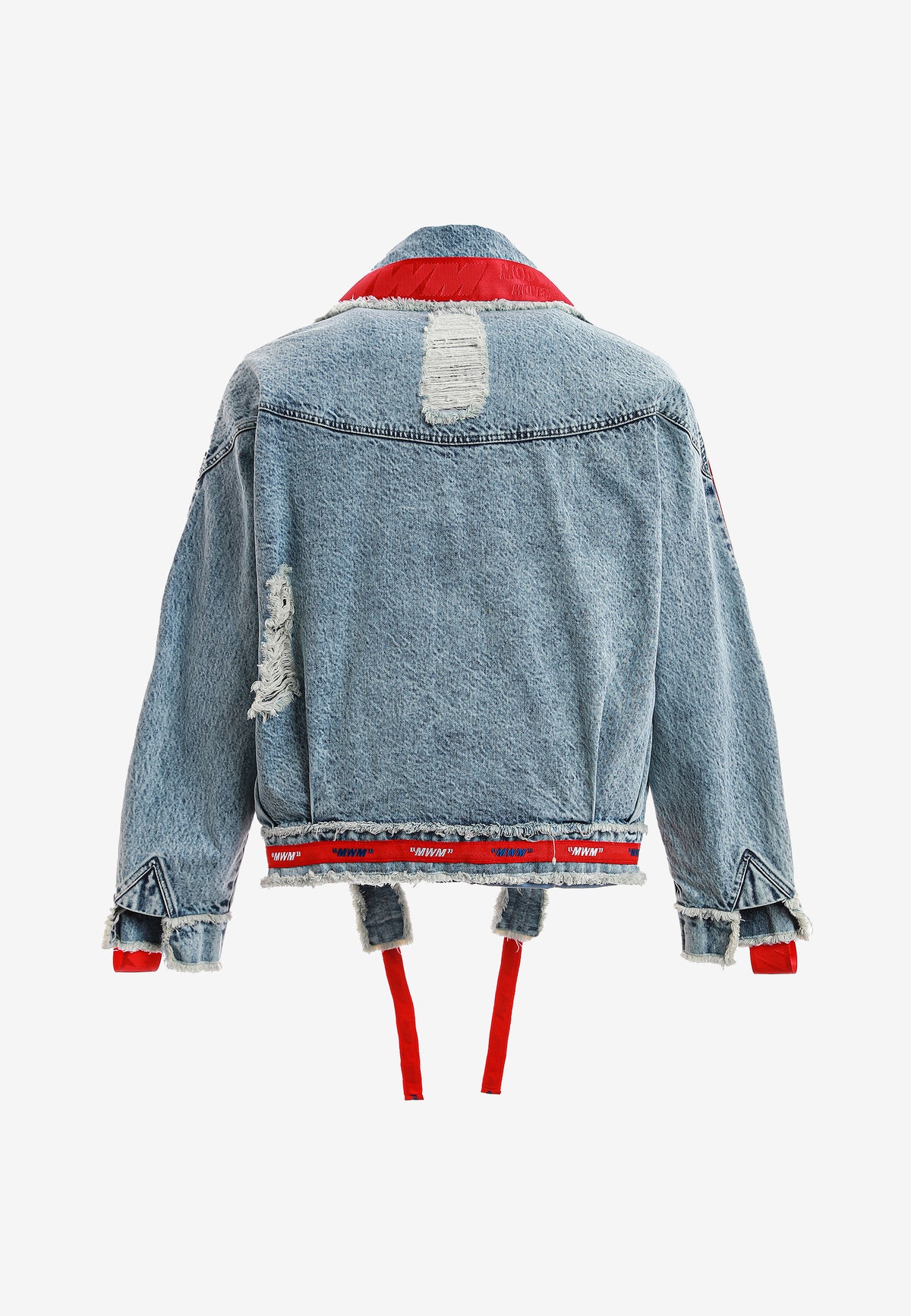 Chaqueta vaquera distressed con cintas MWM y chaleco térmico extraíble | MWM [PS_COLORS:BLUE]