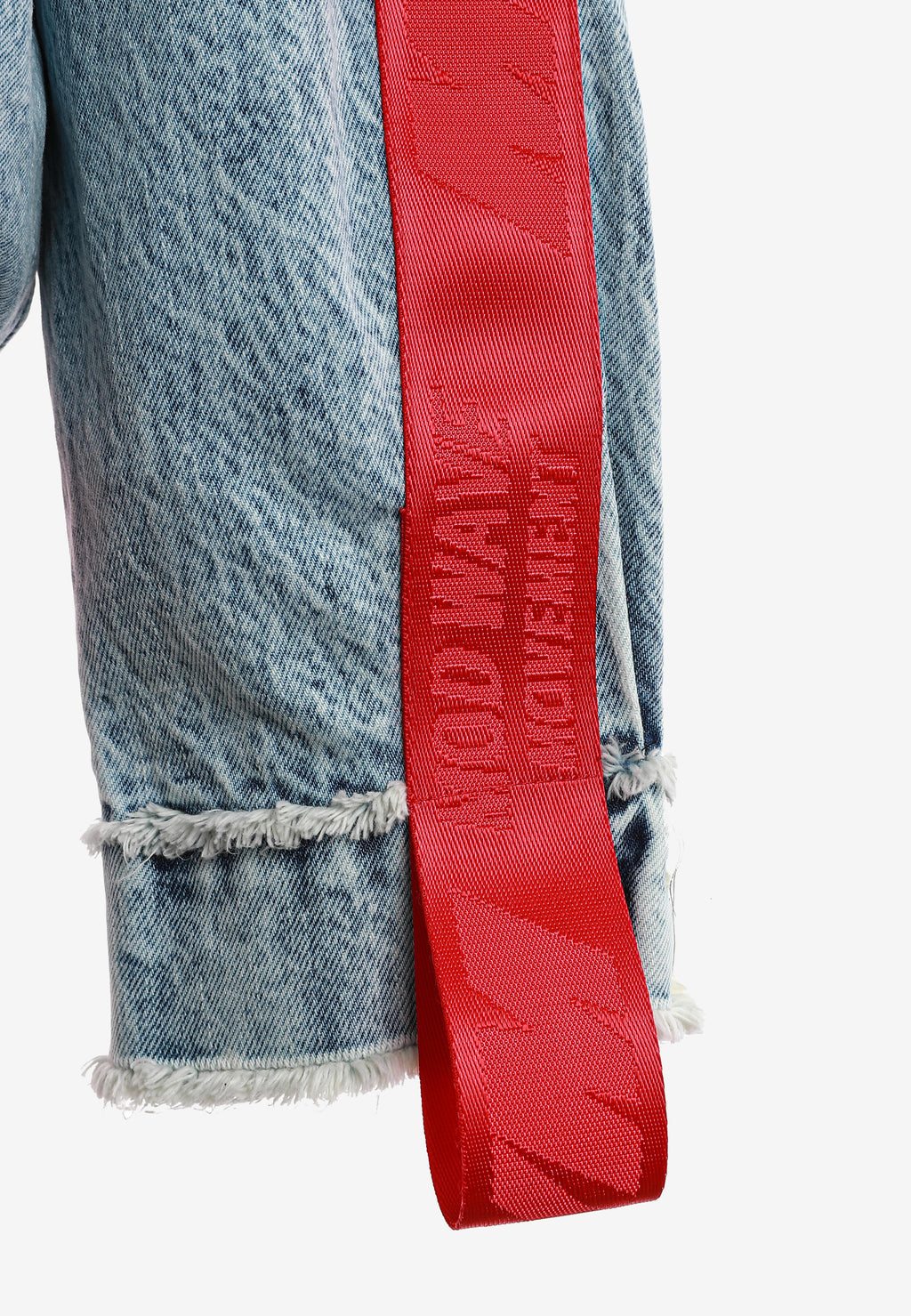 Chaqueta vaquera distressed con cintas MWM y chaleco térmico extraíble | MWM [PS_COLORS:BLUE]