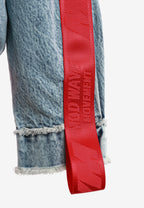 Chaqueta vaquera distressed con cintas MWM y chaleco térmico extraíble | MWM [PS_COLORS:BLUE]
