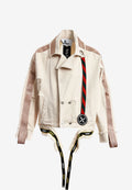 Chaqueta vaquera distressed con cintas MWM | MWM [PS_COLORS:BEIGE]