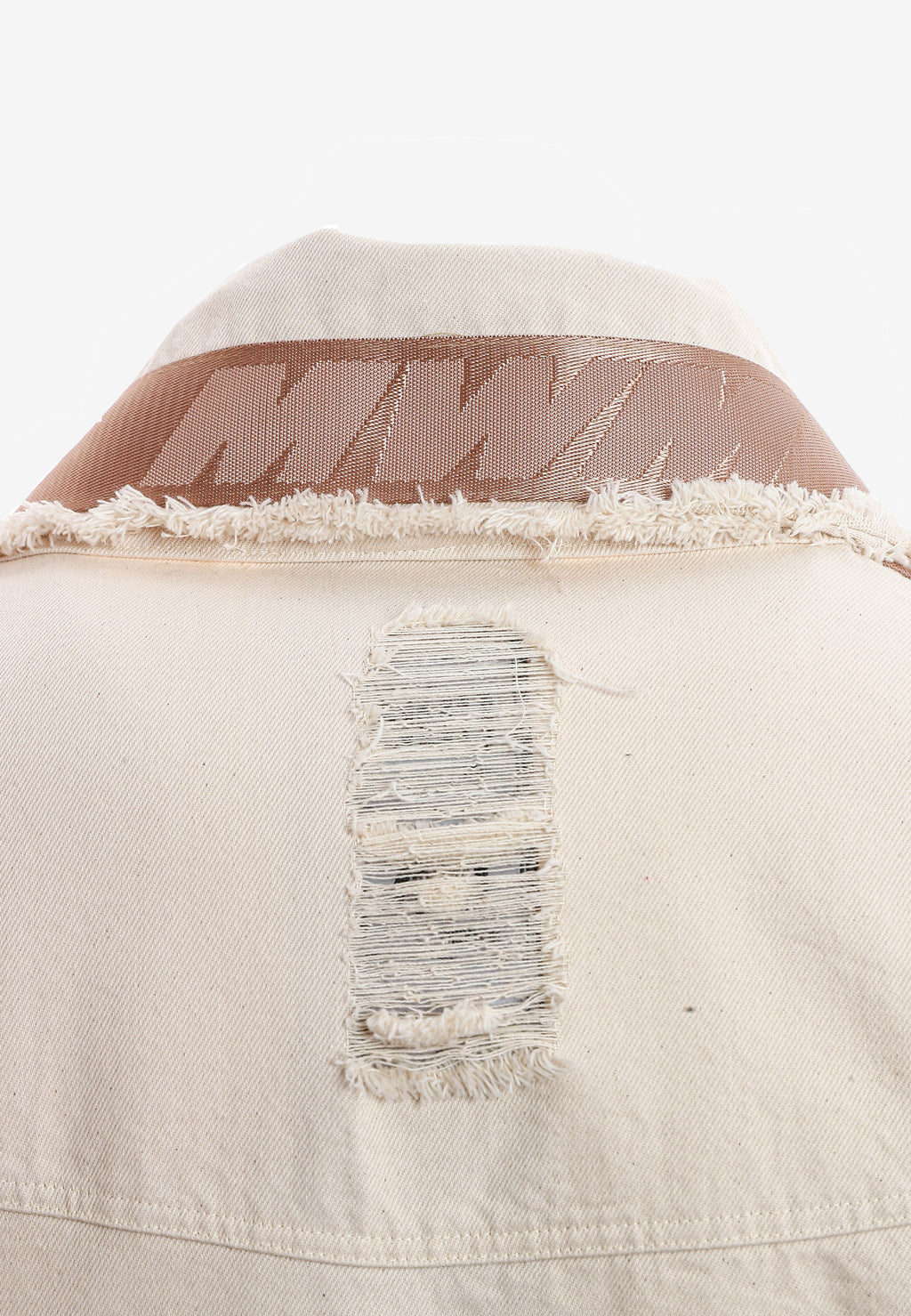 Chaqueta vaquera distressed con cintas MWM | MWM [PS_COLORS:BEIGE]