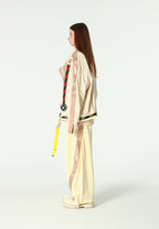 Chaqueta vaquera distressed con cintas MWM | MWM [PS_COLORS:BEIGE]