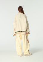 Chaqueta vaquera distressed con cintas MWM | MWM [PS_COLORS:BEIGE]