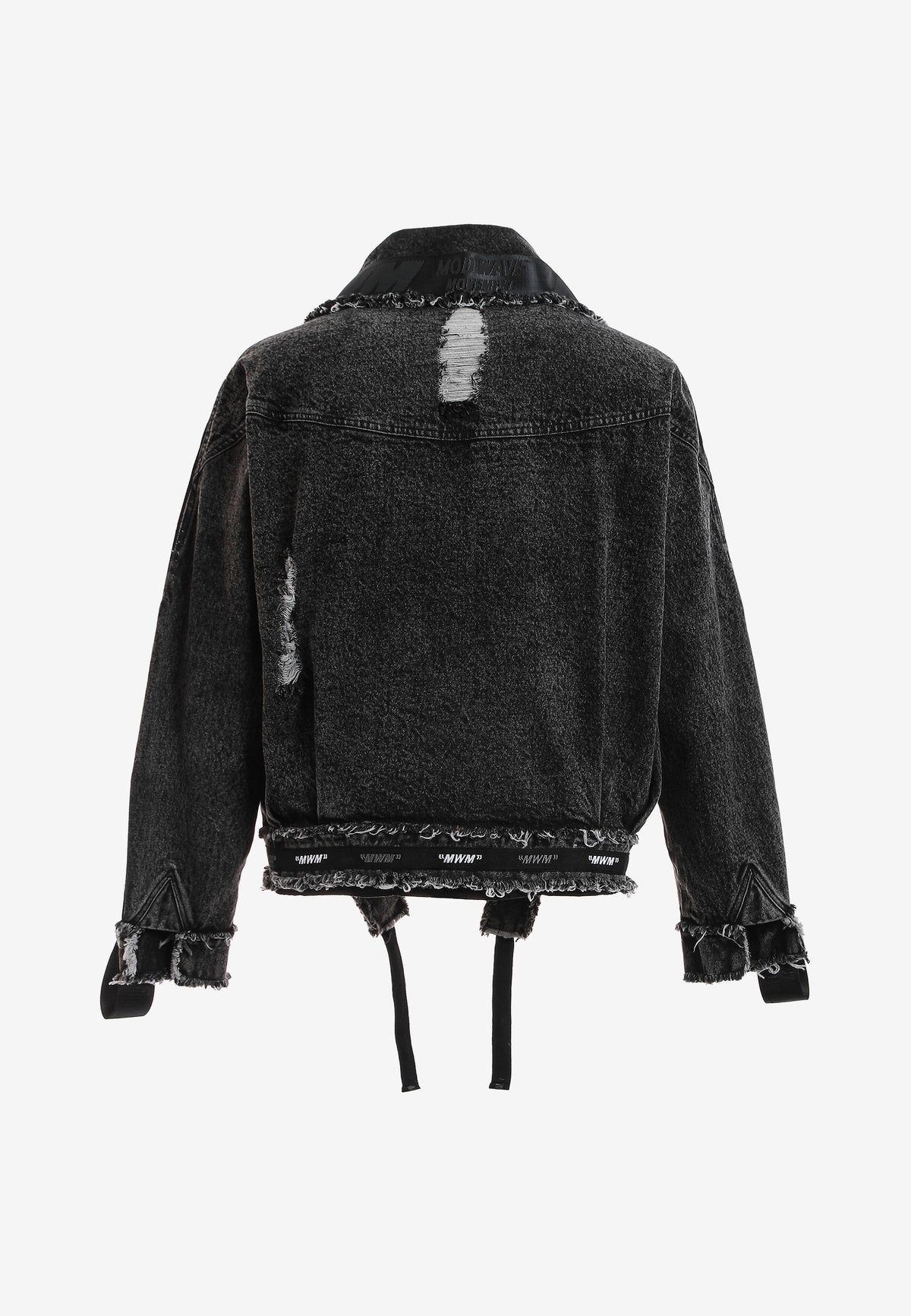 Chaqueta vaquera distressed con cintas MWM | MWM [PS_COLORS:BLACK]