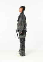 Chaqueta vaquera distressed con cintas MWM | MWM [PS_COLORS:BLACK]