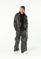 Chaqueta vaquera distressed con cintas MWM | MWM [PS_COLORS:BLACK]