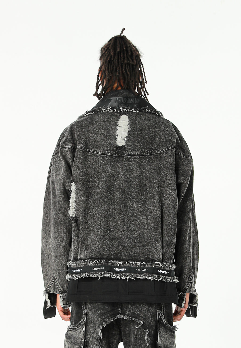 Chaqueta vaquera distressed con cintas MWM | MWM [PS_COLORS:BLACK]