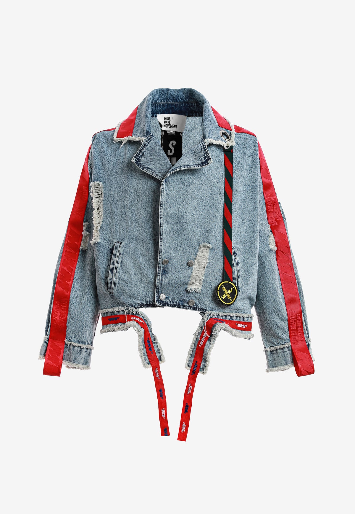 Chaqueta vaquera distressed con cintas MWM | MWM [PS_COLORS:BLUE]